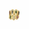 Bague vintage or jaune diamants rubis saphirs émeraudes