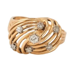 Bague Vintage Or Jaune Diamants