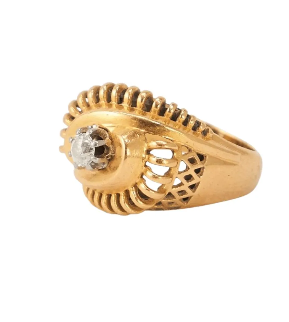 Bague Vintage Or Jaune Diamant