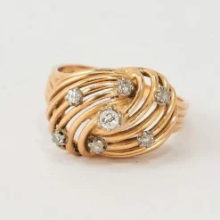 Bague Vintage Or Jaune Diamants