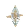 Bague vintage or jaune et aigue-marine