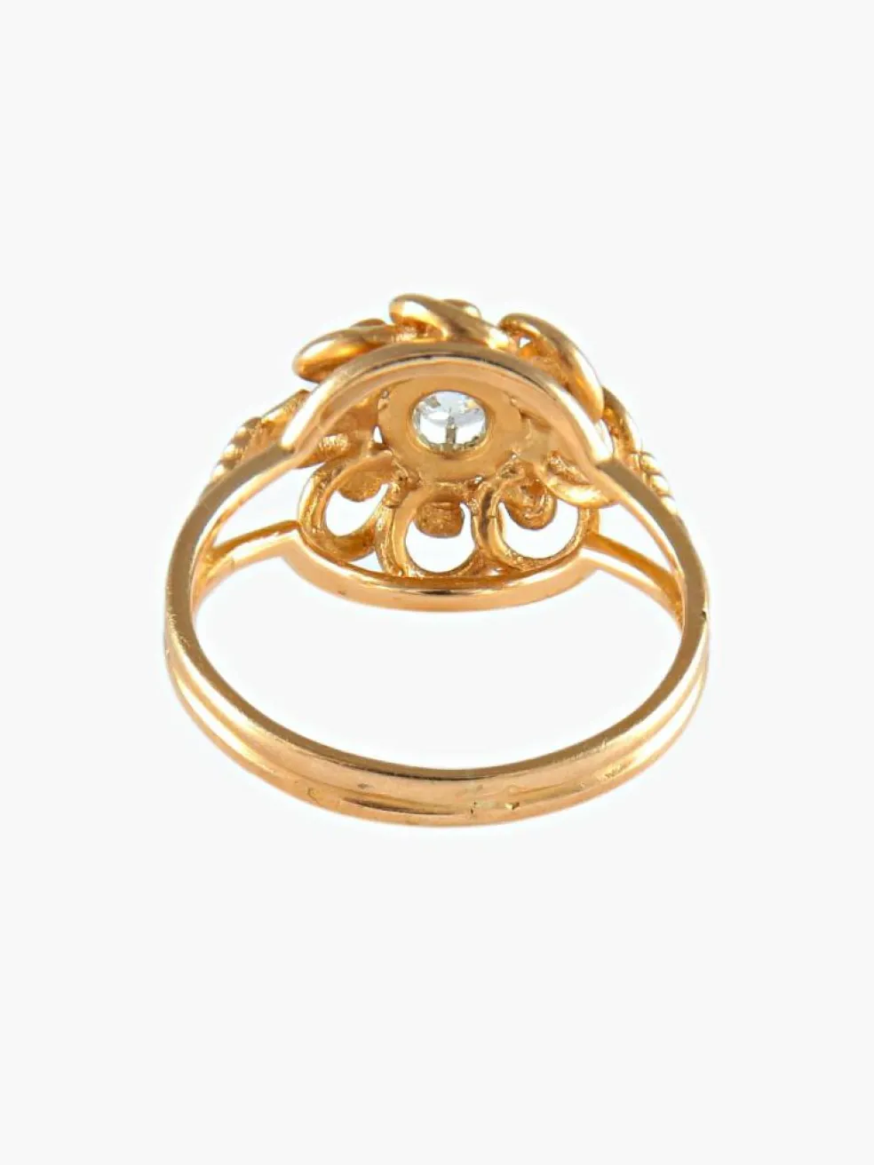 BAGUE VINTAGE OR JAUNE ET DIAMANT
