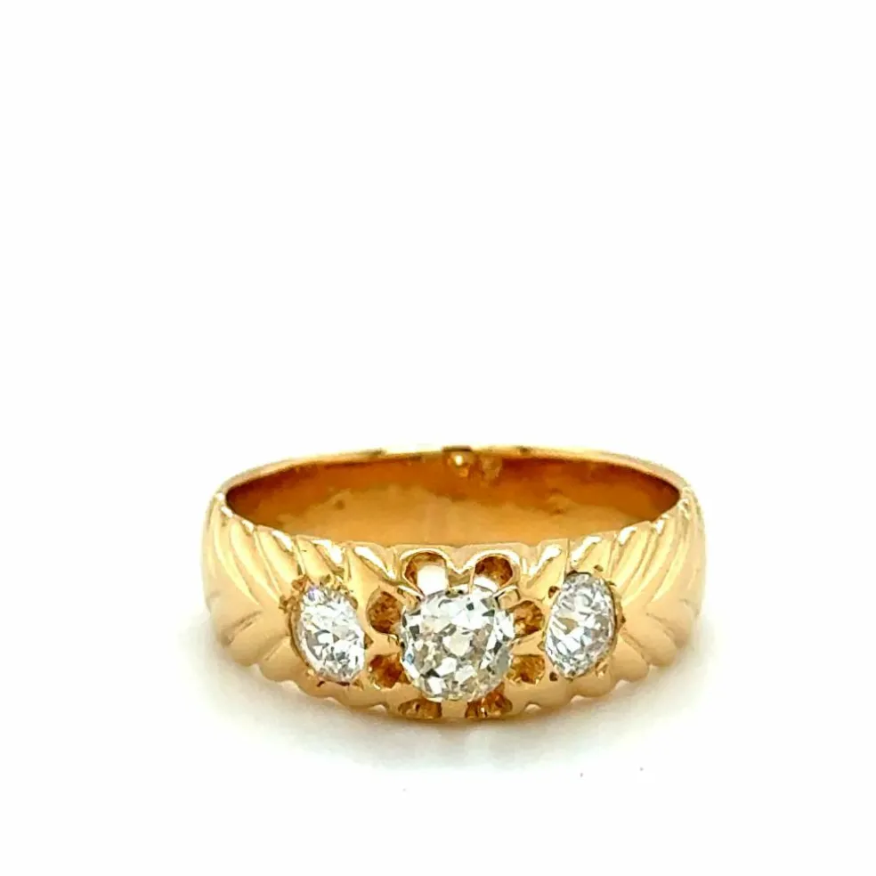 Bague Vintage Or jaune et Diamants - 1970