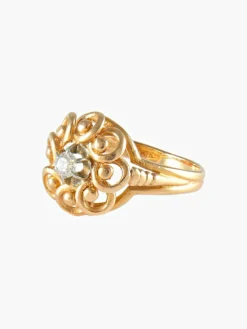 BAGUE VINTAGE OR JAUNE ET DIAMANT
