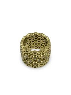 Bague vintage or jaune et diamants