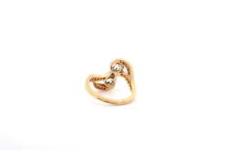 Bague vintage or jaune et platine diamants toi et moi