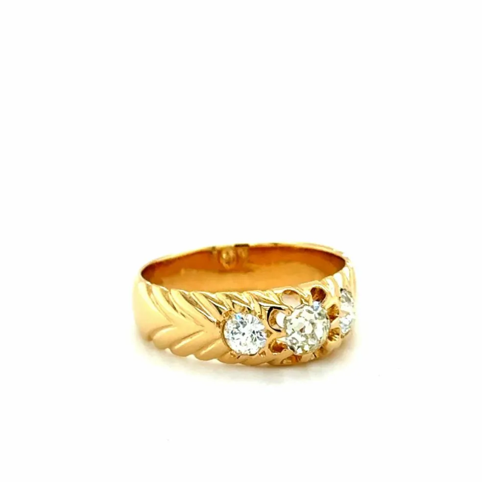 Bague Vintage Or jaune et Diamants - 1970