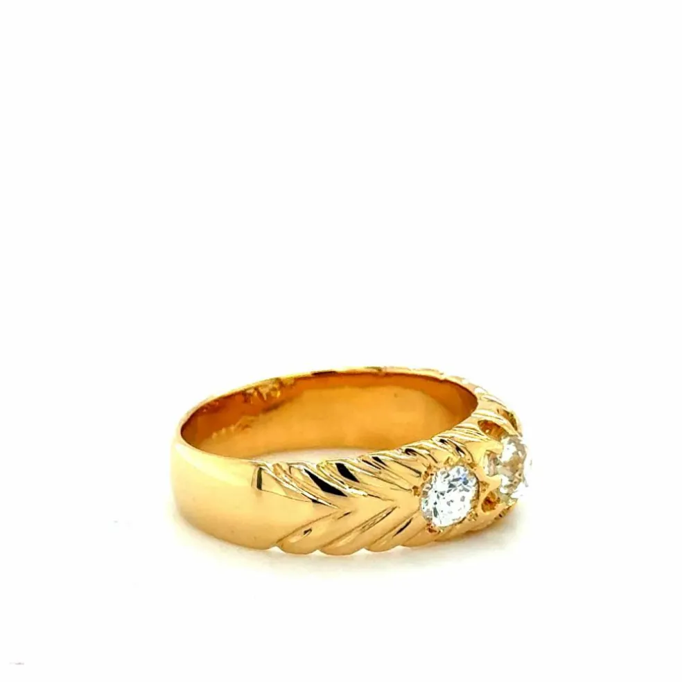 Bague Vintage Or jaune et Diamants - 1970