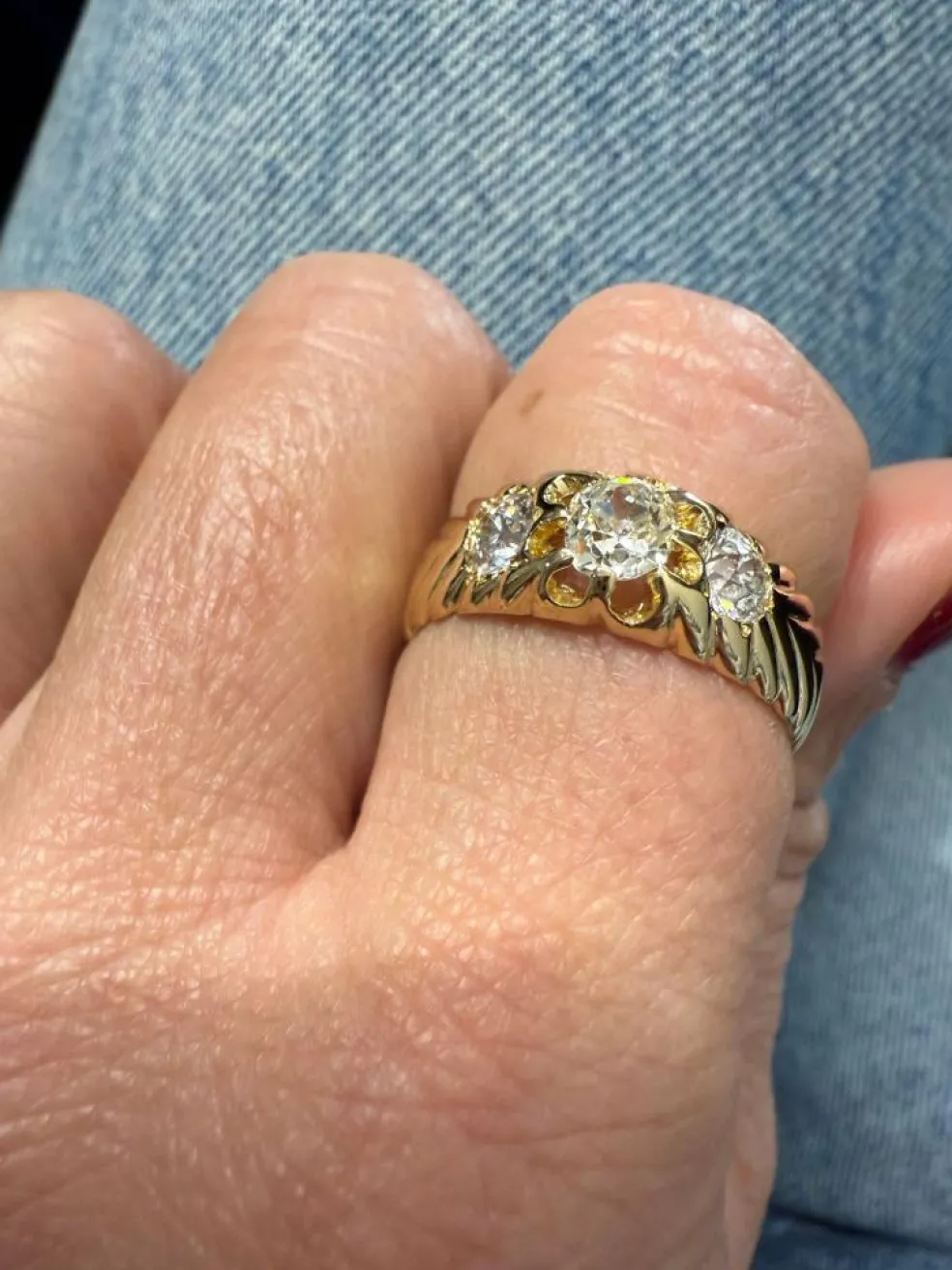 Bague Vintage Or jaune et Diamants - 1970