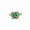 Bague vintage or jaune émeraude