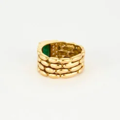 Bague Vintage Or Jaune Émeraude et Diamants