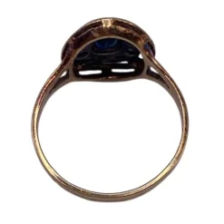 Bague Vintage Or Jaune Saphir & Diamants