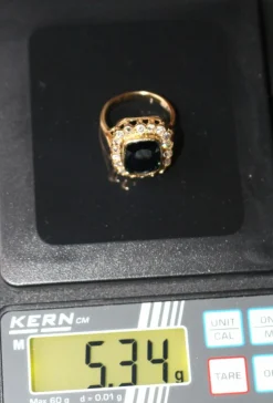 Bague Vintage Or Jaune Saphir Bleu Intense