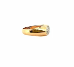 Bague vintage or massif 18 carats et diamants