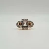Bague vintage or rose diamants