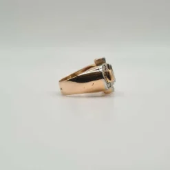 Bague vintage or rose diamants
