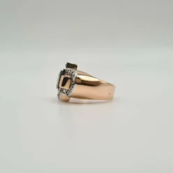 Bague vintage or rose diamants