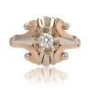 Bague vintage or rose or blanc diamant