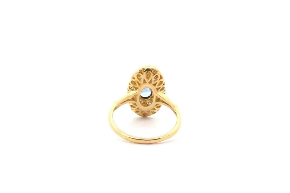 Bague vintage or saphir diamants