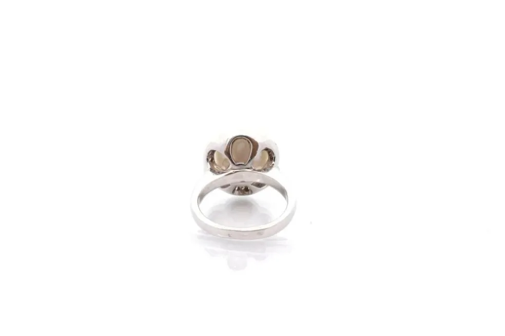 Bague vintage perle des mers du sud et diamants
