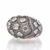 Bague vintage roses diamants en or et argent