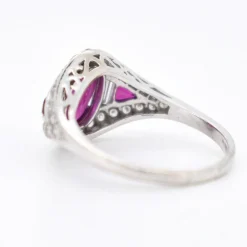 Bague Vintage Rubis et Diamants, Style Art Déco