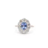 Bague vintage saphir de Ceylan diamants