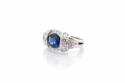 Bague vintage saphir de 2,04cts et diamants