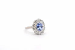 Bague vintage saphir de Ceylan diamants