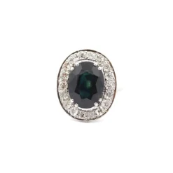 Bague vintage saphir et diamants en or 18k