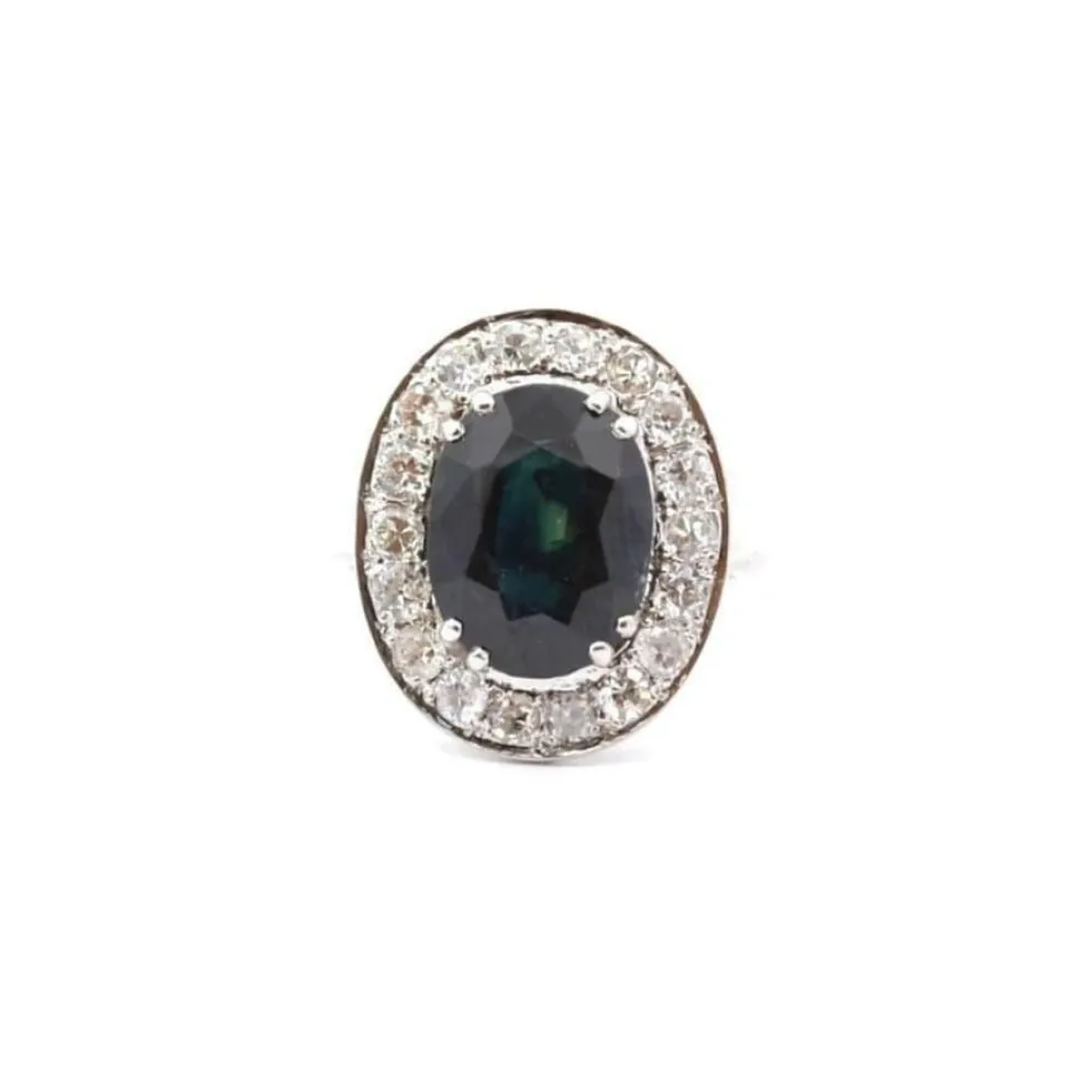 Bague vintage saphir et diamants en or 18k