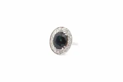 Bague vintage saphir et diamants en or 18k