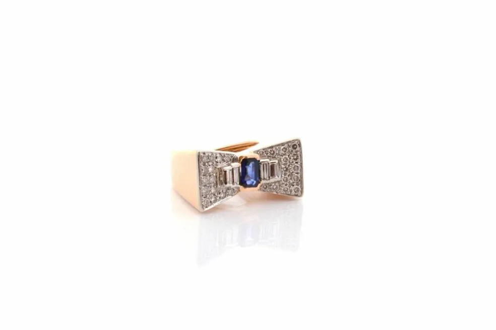 Bague vintage saphir et diamants
