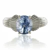 Bague vintage saphir platine