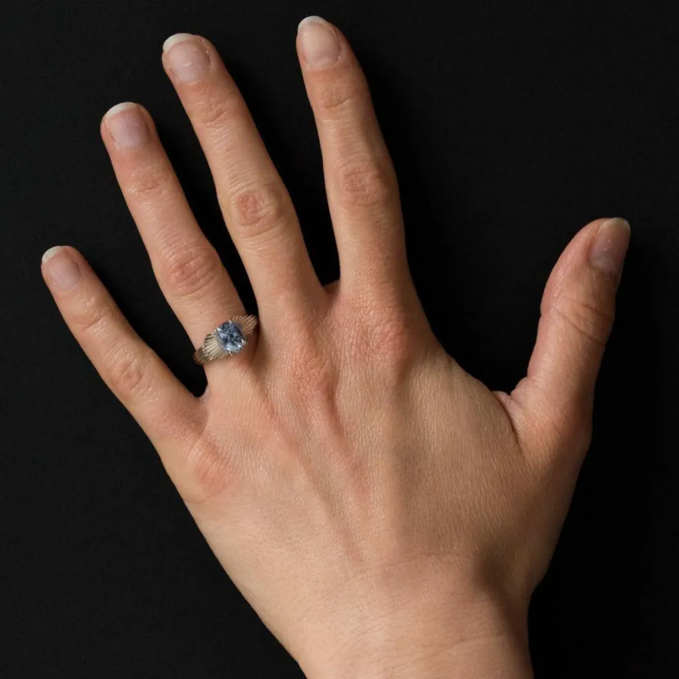 Bague vintage saphir platine