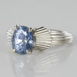 Bague vintage saphir platine