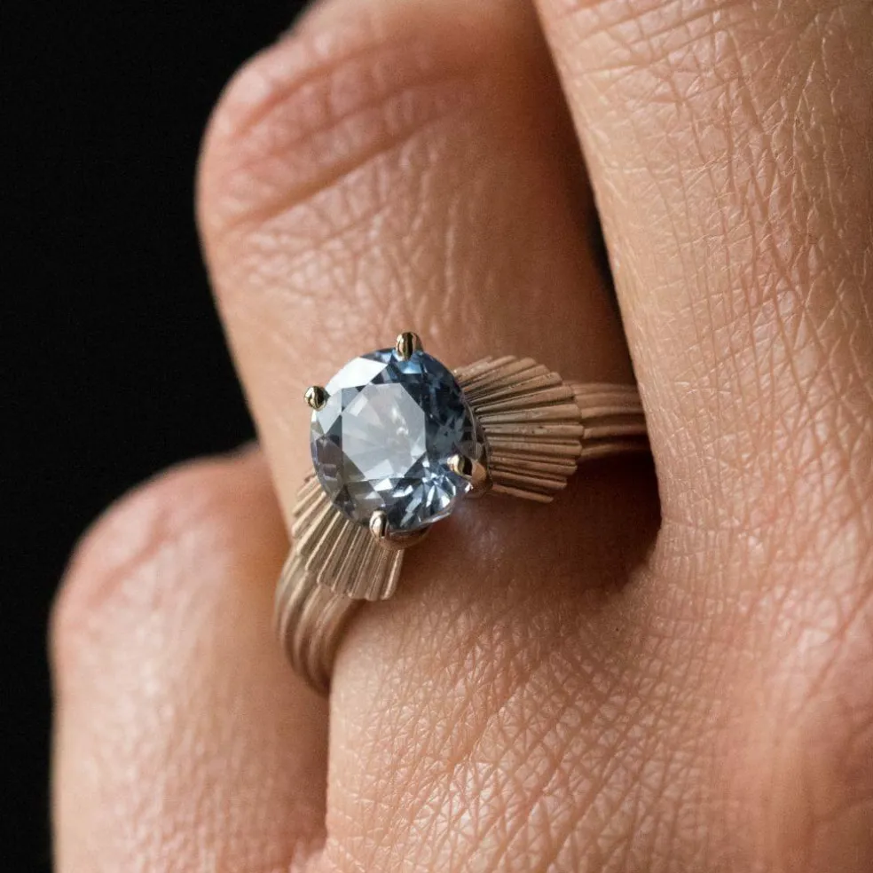 Bague vintage saphir platine