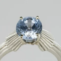 Bague vintage saphir platine