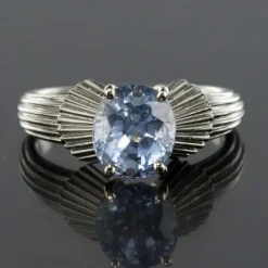 Bague vintage saphir platine