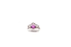 Bague vintage saphir rose de Ceylan étoilé