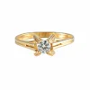 Bague vintage solitaire diamant en or jaune