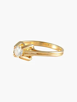 Bague vintage solitaire diamant en or jaune