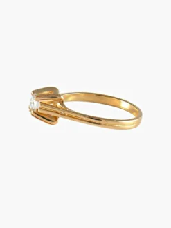 Bague vintage solitaire diamant en or jaune