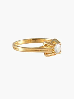 Bague vintage solitaire diamant en or jaune