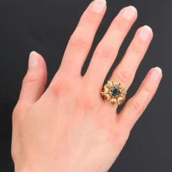 Bague vintage Spinelle coussin naturel