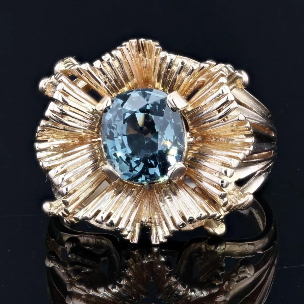 Bague vintage Spinelle coussin naturel