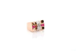 Bague vintage tank diamants et rubis