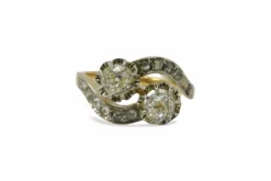 Bague vintage Toi & Moi or et diamants