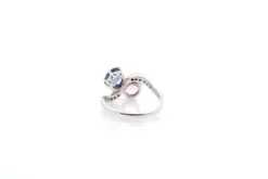 Bague vintage toi et moi saphirs et diamants en platine