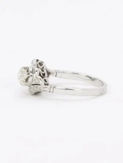 Bague vintage toi et moi or blanc diamants
